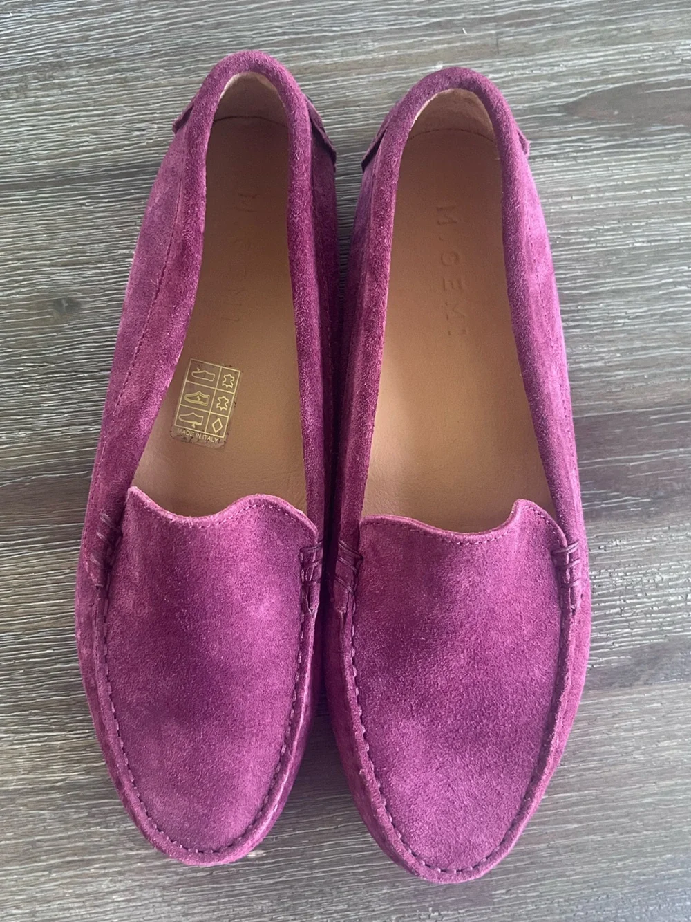 M Gemi Félix Suede Driving Loafers Berry EU 39.5